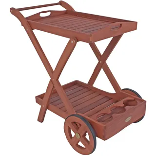 Garden Pleasure Servierwagen Toledo Eukalyptusholz, 88x54 cm rollbar