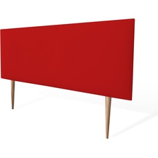 amuéblate online - Kopfteil Pisa gepolstert + Beine, hochwertiger Bezug aus hochwertigem Kunstleder, Maße 170 x 60 cm (160 cm Bett), Rot