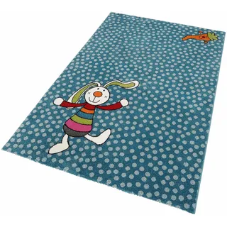 Sigikid Rainbow Rabbit Kinderteppich 80 x 150 cm Blau