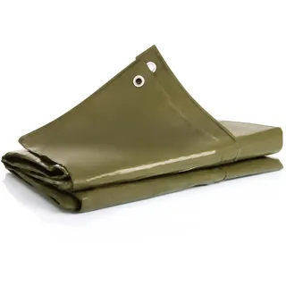 BigDean Abdeckplane 3x4m 90g/m2 wasserdicht – reißfeste Gewebeplane Allzweckplane mit verstärkten Ösen – UV- und witterungsbeständige Abdeckfolie - dunkelgrün