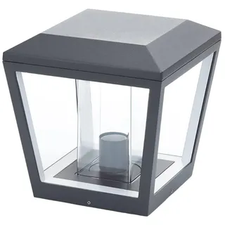 Lucande Außenleuchte Dunia (spritzwassergeschützt (Modern) in Schwarz aus Aluminium (1 flammig, E27) - Wegeleuchte Pollerleuchte Wegelampe Sockelleuchte