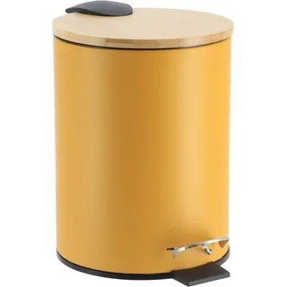 Tendance Mülleimer 2,5L gelb 17 cm x 20,5 cm x 23 cm Metall Bambus - Gelb