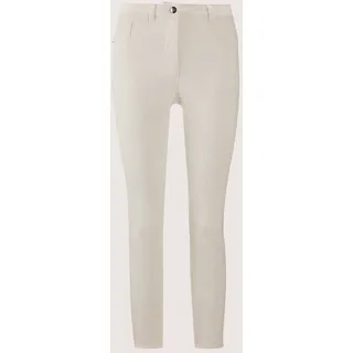 Chinos MADELEINE "Druckhose Schlanke Hose mit Allover-Druck", Damen, Gr. 48, N + K Gr, weiß (wollweiß, cappuccino), Obermaterial: 68% Baumwolle CO. 29% Polyester PES. 3% Elasthan EL., Modern, normal, Hosen Chinos