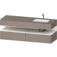 Duravit Qatego Einbauwaschtisch mit Konsolenwaschtischunterbau, 1600x550x600mm, Nische Weiß Supermatt, Becken rechts, QA4796084, Farbe: Basalt Matt