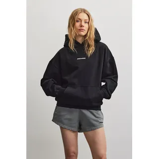 PEGADOR Kapuzensweatshirt "ATNA LOGO OVERSIZED HOODIE", Baumwollmischung, oversize, washed schwarz, weiß