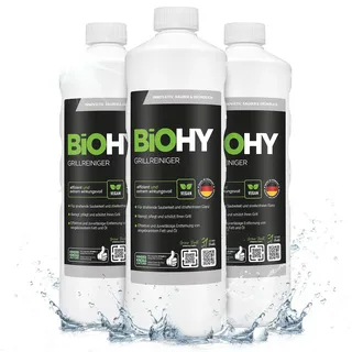 BiOHY Grillreiniger + Dosierer, Backofenreiniger, Fettlöser, Grillrost Reiniger, 3 x 1 l