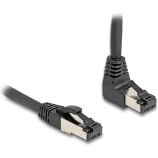 DeLock RJ45 Netzwerkkabel Cat.8.1 S/FTP 90° unten gewinkelt / gerade 0,5 m schwarz