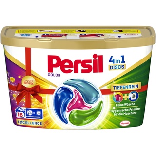 Persil 4in1 Color DISCS (16 Waschladungen), Waschmittel mit Tiefenrein Technologie, Colorwaschmittel für reine Wäsche und hygienische Frische für die Maschine