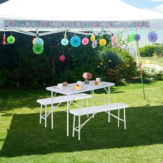 Klappbarer Gartentisch in Holzoptik