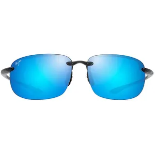 Maui Jim Hookipa Xlarge Polarisierte Sonnenbrille - Translucent Grey - Blue Hawaii/CAT3
