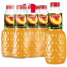 granini Trinkgenuss Pfirsich (6 x 1l), mindestens 48% Frucht, Pfirsich Fruchtsaftgetränk, natürlich, vegan, mit Pfand