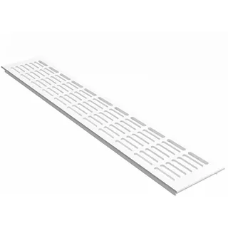 MS Beschläge Aluminium Lüftungsgitter Weiß RAL9016 Stegblech 100mm breit Verkehrsweiß Heizungsabdeckung pulverbeschichtet Ab- Zuluftgitter 30x5mm Lochung Türgitter (Länge 500mm)