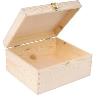 Creative Deco Holzkiste mit Deckel 29 x 25 x 14 cm 14-tlg. beige