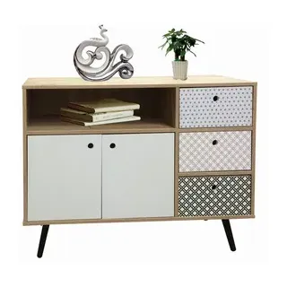 SIT Möbel Kommode MAILBOX 106 x 71 x 45 cm Bunt / Natur