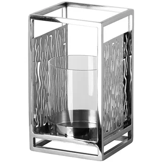 Fink Windlicht »Kerzenhalter NICOSA«, (1 St.), aus Edelstahl Glas, mit ausgestanzten Cut-Outs