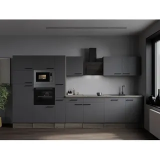 Respekta Küchenzeile 370 cm Grau