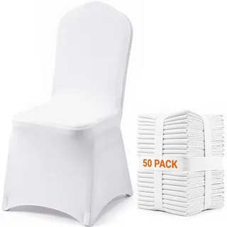 VEVOR 50 Stk. Stuhlhussen aus Elastischem Spandex für Klappstühle, Universell Passender Stuhlbezug, Abnehmbare & Waschbare Schonbezüge, für Hochzeiten, Feiertage, Bankette, Partys,
