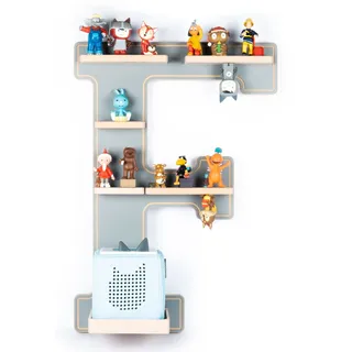 BOARTI Kinderregal BOARTI Buchstabe F 38 x 38 cm Holz grau