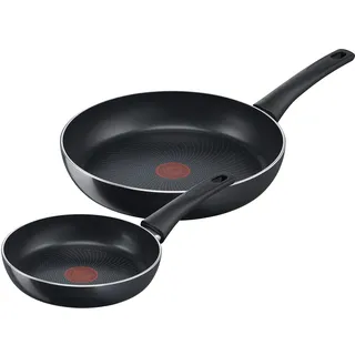 Tefal C27890 Generous Cook 2-teiliges Pfannenset | 20/28 cm | sichere Antihaftversiegelung | Thermo-Signal Temperaturanzeiger | tiefe Form | induktionsgeeignet | Schwarz