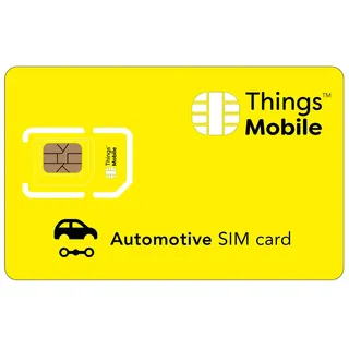 SIM-Karte für Automobile – Things Mobile – Weltweite Abdeckung, Netzwerk mit Mehreren Netzbetreibern GSM/2G/3G/4G LTE, ohne Festkosten, ohne Fälligkeit mit wettbewerbsfähigen Tarifen. 10 € Guthaben