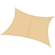 Sonnensegel mit UV-Schutz – Schattierung, wasserdicht und regendicht für Garten, Terrasse und Balkon, quadratisch, 3,6 x 3,6 m, Polyester, Beige