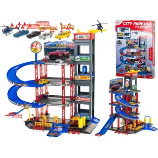 Parkhaus zweistöckige Tankstelle Autowaschanlage