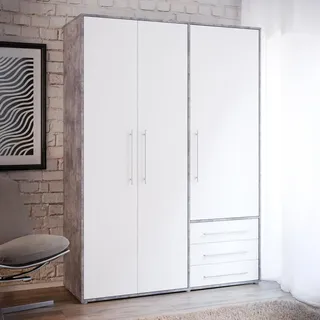 Forte Drehtürenschrank 144,4 x 200 x 53 cm grau