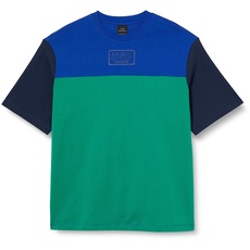 Armani Exchange Herren Sustainable, Short Sleeves, Printed Logo, Cross Gender Polo Sweater, Blue/Green/Black, M EU