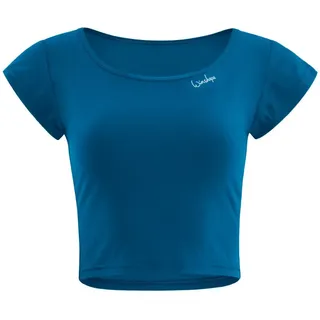 Crop-Top WINSHAPE "AET137LS", Damen, Gr. XXL, grün (teal grün), 85% Polyester, 15% Elasthan, Rundhals, Tops Crop-Top, Functional Light and Soft Cropped
