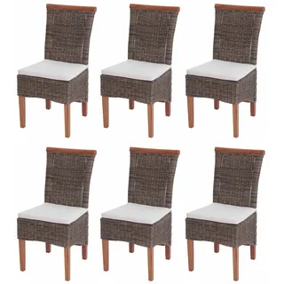 Mendler Esszimmerstuhl Savona Rattan mehrfarbig 6er Set