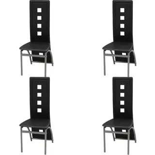 vidaXL Esszimmerstühle 4 Stk. Schwarz Kunstleder