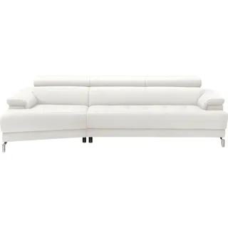 Egoitaliano Ecksofa "Soul, extravagantes Designsofa, Megasofa, super bequem, tolle Details", mit Trapez-Abschlußelement, inkl verstellbarer Kopfteile, weiß,