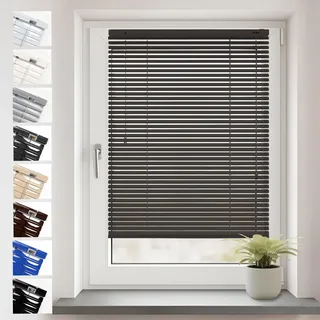 Sonello Aluminium Jalousien Fenster Ohne Bohren 80x130cm Anthrazit Klemmfix | Blickdicht, Sichtschutz, Sonnenschutz für Fenster/Türen, Schalosien, Montage mit und ohne Bohren, Jalousien mit Klemmklips