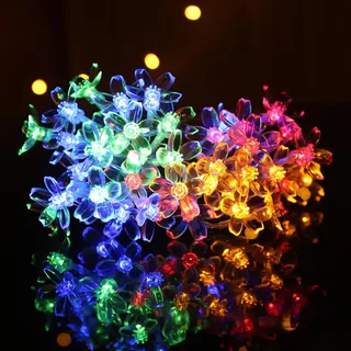 Kaleora LED Lichterkette Kirschblüten, 6M 40 LED Blumen Lichterkette Batteriebetrieben, Bunt Blumen Lichterketten für Frühlingsdeko, Hochzeit, Garten, Bäume, Party Deko