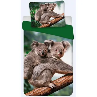 BrandMac Bettwäsche Set mit Koala 135 x 200 cm 80 x 80 cm 100% Baumwolle