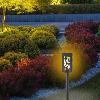 BEPER P207ILO101 Solar-LED-Leuchte Flammeneffekt für Garten und Balkon, 12 LEDs warmes Licht, Automatische Solarlampe, IP44 Wasserdichtes Licht, Mit Erdspieß, 8h Autonomie