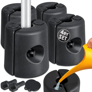 KESSER® Pavillonstandfüße 4er Set HDPE 22x22x25cm, mit Wasser/Sand befüllbar, für Pavillons & Zelte - Schwarz