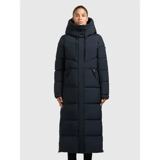 Steppmantel KHUJO "SHIMANTA5", Damen, Gr. L (40), schwarz (port blau), Steppware, Obermaterial: 100% Polyester. Futter: 100% Polyester. Wattierung: 100% Polyester, unifarben, wadenlang, elastischer Bund, Mäntel Steppmantel, wadenlang, mit Kapuze und Kordelzug, aus pflegeleichter Kunstfaser