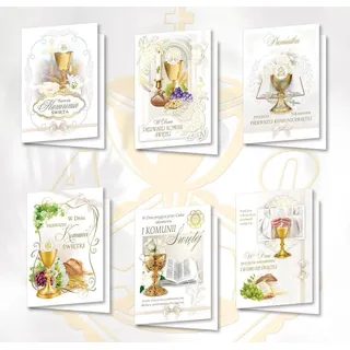 Carnet B6 mit hologr. Aufklebern Kommunion (10 Stück)