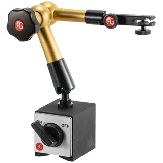 HG Hydraulisches Magnet-Messstativ (mit Fuß) mit mechanischer Feineinstellung am Uhrenhalter, Ausladung: 220 mm