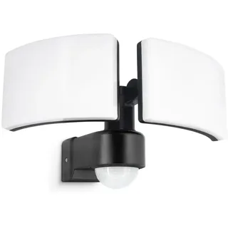 SSC-LUXon NORSU Außenlampe mit Bewegungsmelder & Lichtsensor 40W - LED Wand Außenleuchte 2 flammig schwenkbar IP65 4000K 230V