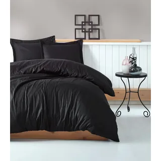 L'Essentiel Linge de Maison, Stripe- CTN3496, Schwarz, Bettdecken, 100% Baumwollsatin - Schwarz