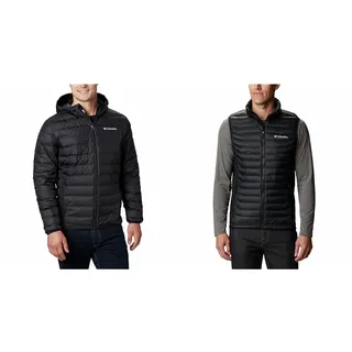 Columbia Herren, Daunenjacke Mit Kapuze, Schwarz, M & Herren Weste, Powder Pass