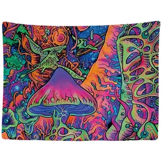 Ulticool - Wandteppich Dekoration Wohnung - Neon Psychedelisch - 200 x 150 cm groß - Wandtuch Wandbehänge - Accessoires für Schlafzimmer Wohnzimmer