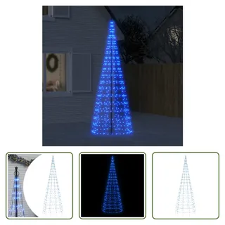 The Living Store LED-Weihnachtsbaum für Fahnenmast 550 LEDs Blau 300 cm - Blau