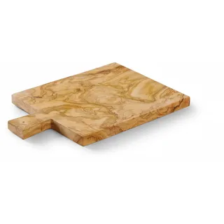 HENDI Servierbrett, Holzbrett, Frühstücksbrett, Steakbrett, Küchenbrett, Tapasbrett, für Snacks-Brot-Käse, 340x230x(H)22mm, Olivenholz