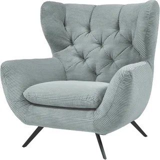Candy Ohrensessel Beatrice Samt-Optik 100 x 106 x 95 cm Blau