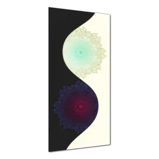 Wallario selbstklebende Duschrückwand 90 x 200 cm mit Motiv Mandalas - Yin Yang - Wandverkleidung mit Hochglanzlaminat in Glasoptik