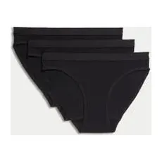 M&S Collection 3er-Pack Slips mit hohem Baumwollanteil (6-16 J.) - Black, Black, 7-8 Y