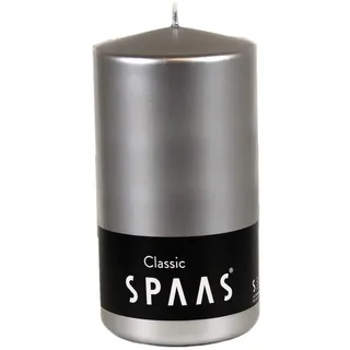 SPAAS Stumpenkerze 80/150 mm, ± 64 Stunden, ohne Duft - silber